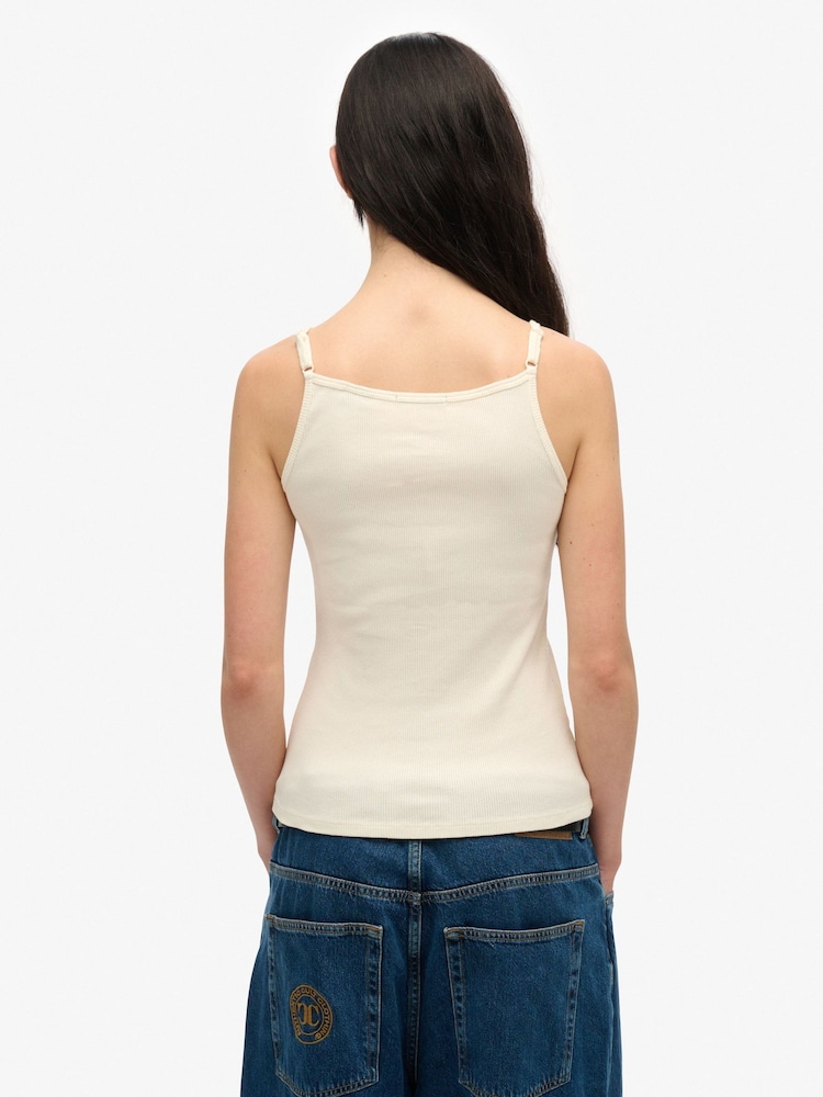Superdry Cream Athletic Essentials Scoop Neck Vest - Image 2 of 6