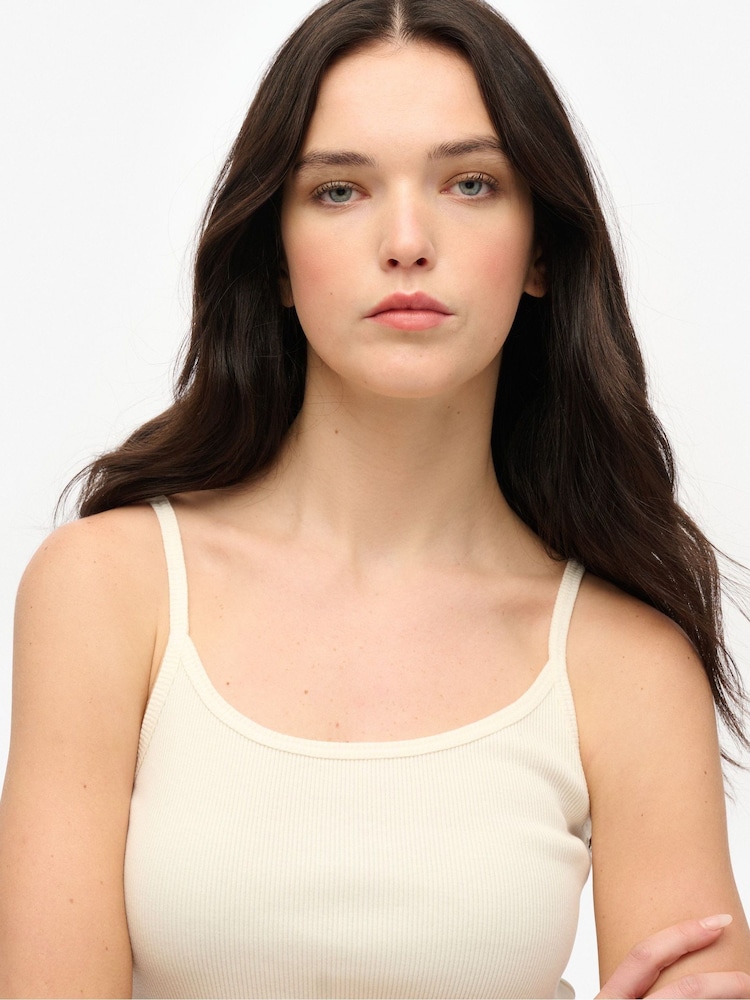 Superdry Cream Athletic Essentials Scoop Neck Vest - Image 4 of 6