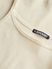 Superdry Cream Athletic Essentials Scoop Neck Vest - Image 6 of 6