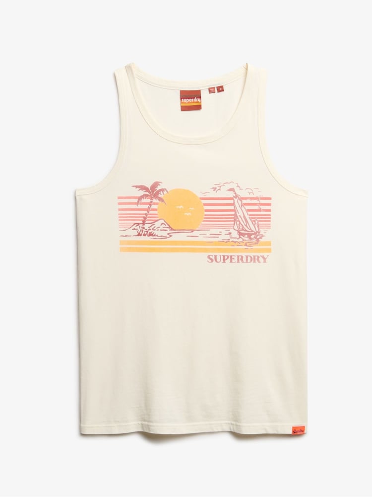 Superdry Cream Outdoor Stripe Vest - Image 6 of 6 Superdry Cream Outdoor Stripe Vest - Image 6 of 6