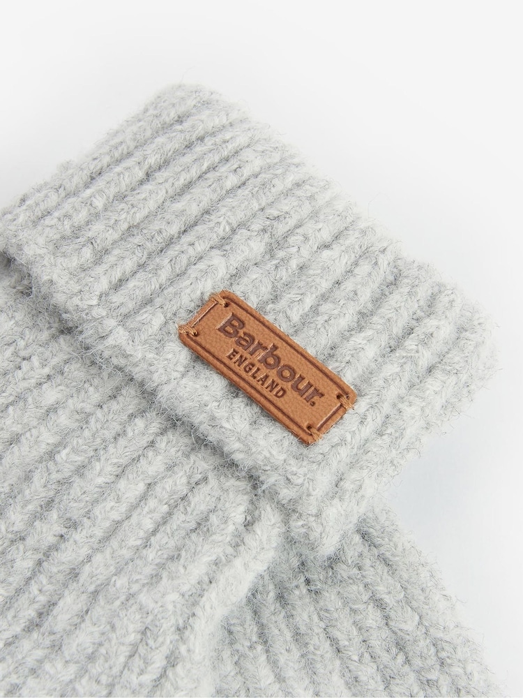Barbour® Grey Pendle Knitted Gloves - Image 2 of 3 Barbour® Grey Pendle Knitted Gloves - Image 2 of 3