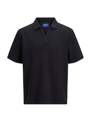 JACK & JONES Black Revere Collar Polo and Shorts Set - Image 2 of 3