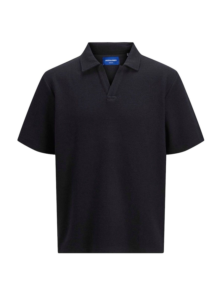 JACK & JONES Black Revere Collar Polo and Shorts Set - Image 2 of 3