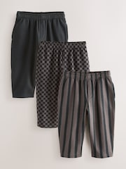 Schwarz/Anthrazit - Gemusterte Jersey-Jogginghose (3M.–7J.) - Bild 1 von 6