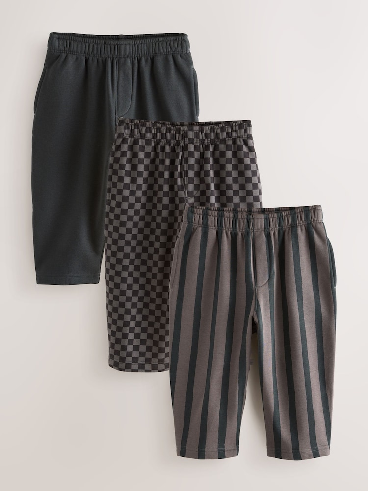 Schwarz/Anthrazit - Gemusterte Jersey-Jogginghose (3M.–7J.) - Bild 1 von 6