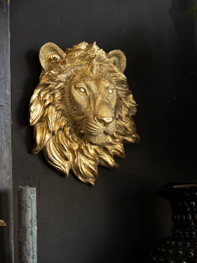 Rockett St George Gold Lion Wall Ornament - Image 1 of 6