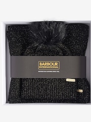 Barbour® International Black Spark Bean/Scarf Set - Image 2 of 4