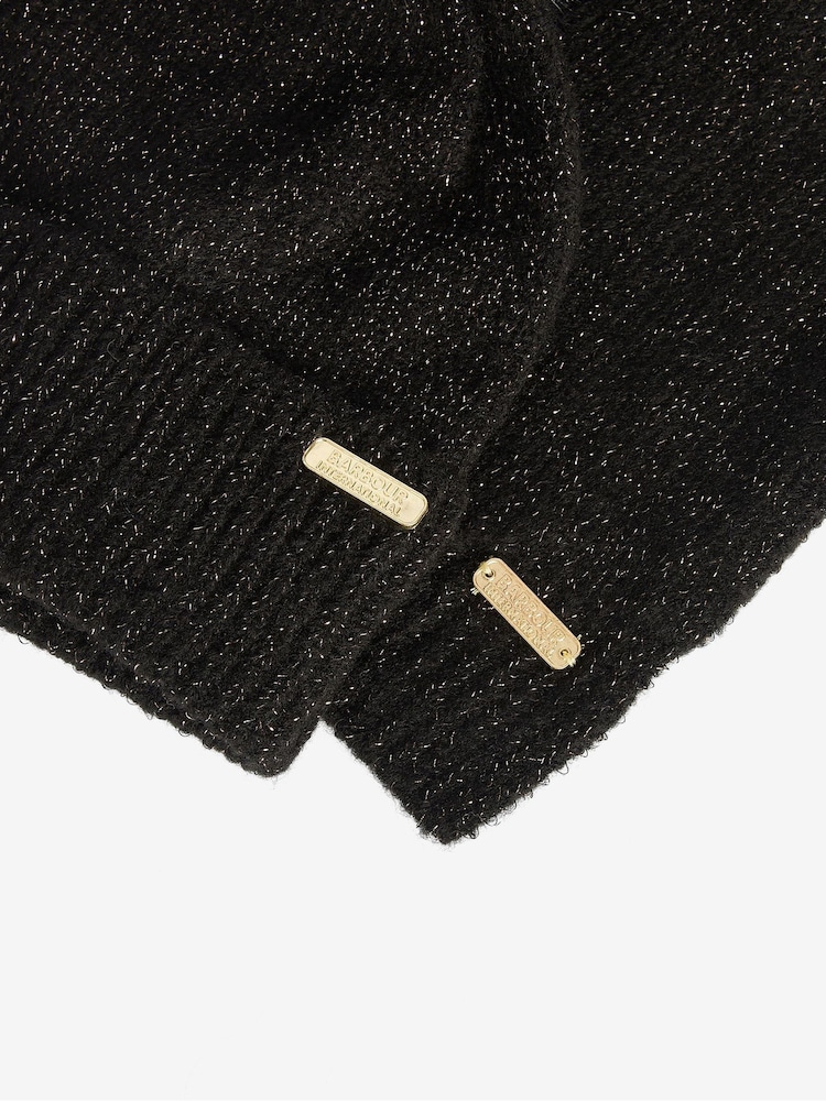Barbour® International Black Spark Bean/Scarf Set - Image 4 of 4 Barbour® International Black Spark Bean/Scarf Set - Image 4 of 4