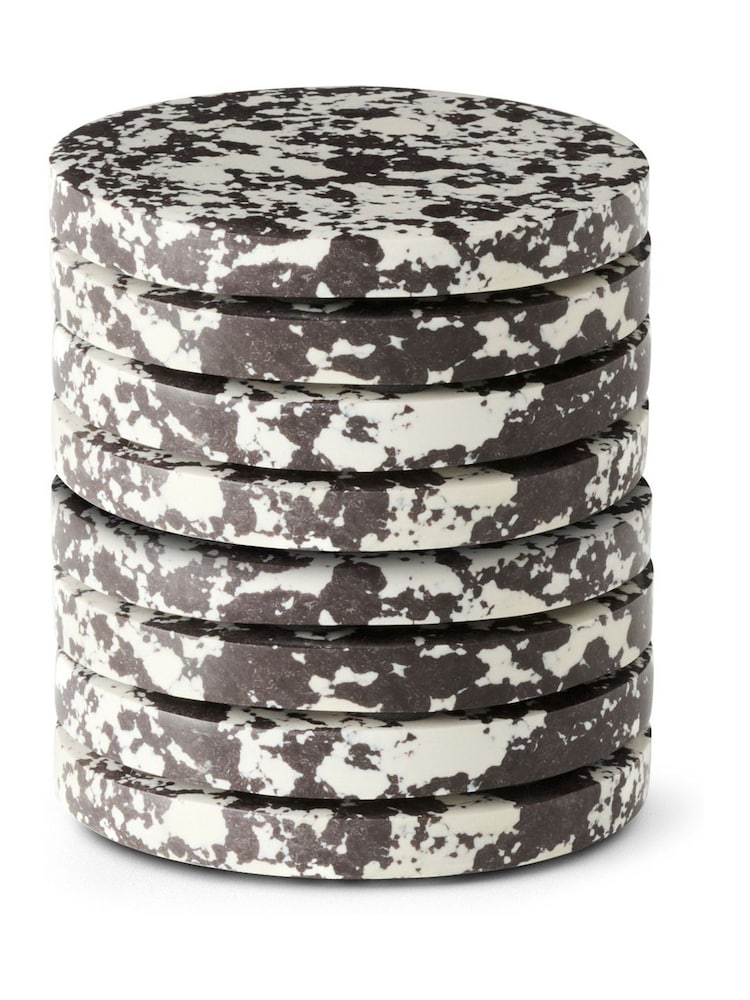 Curateology Set of 8 Black Rock Coasters - Image 2 of 3