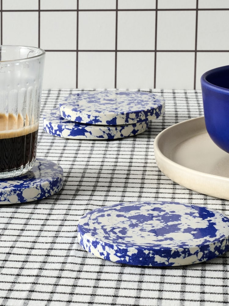 Curateology Set of 8 Blue Rock Coasters - Image 1 of 3