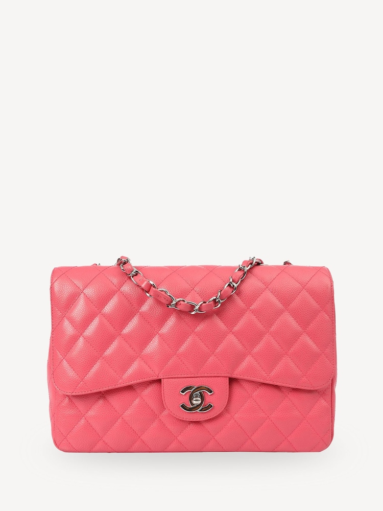 CHANEL Large Pink Classic Single Flap Shoulder Bag - Image 1 of 7