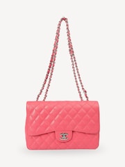 CHANEL Large Pink Classic Single Flap Shoulder Bag - Image 2 of 7