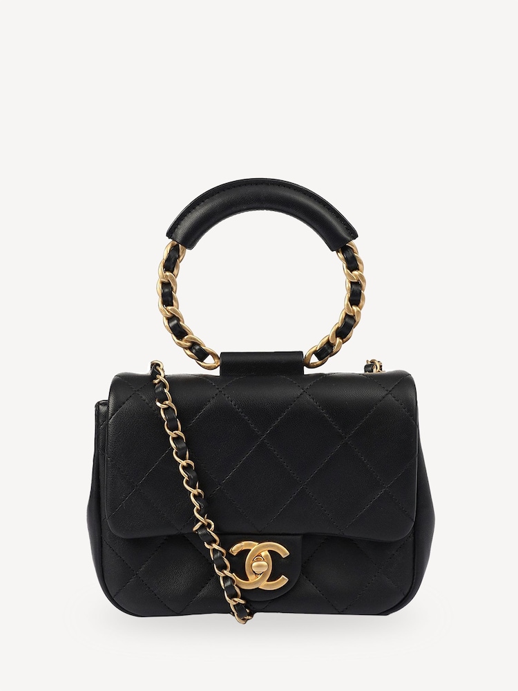 CHANEL Flap Black Bag With Top Handle Shoulder - Image 1 of 7