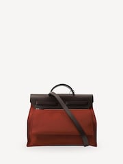 Hermes Red Herbag Zip 39 Tote Bag in Rouge - Image 3 of 6
