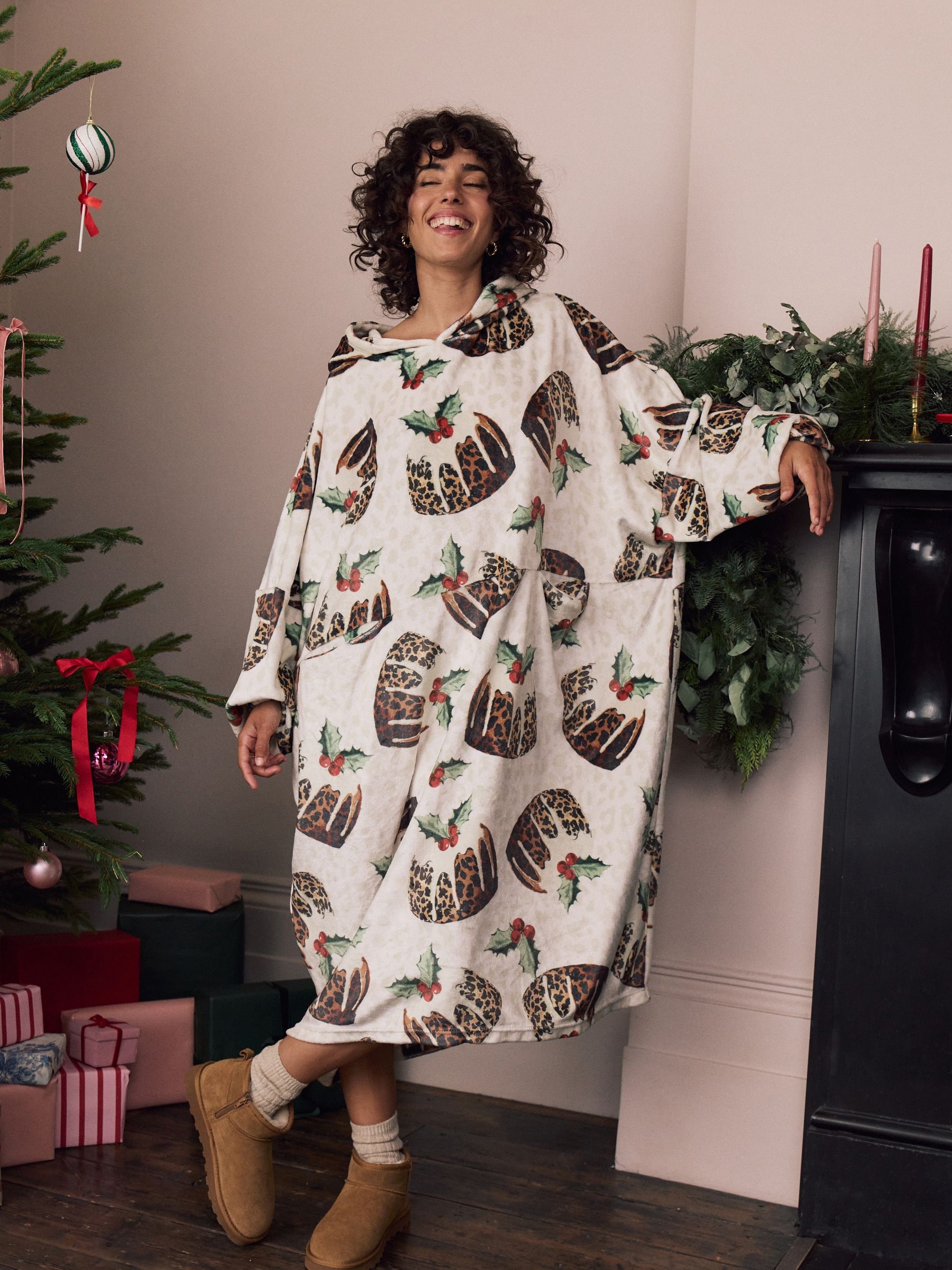 Buy Ecru Leopard Pudding Oversized Hooded Blanket from the Next UK