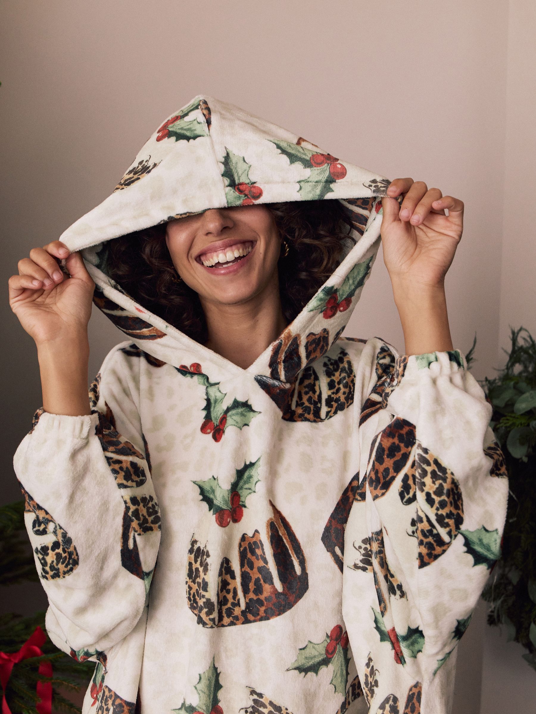 Buy Ecru Leopard Pudding Oversized Hooded Blanket from the Next UK