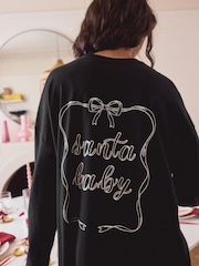 Black/White Graphic Long Sleeve Nightie - Image 5 of 9