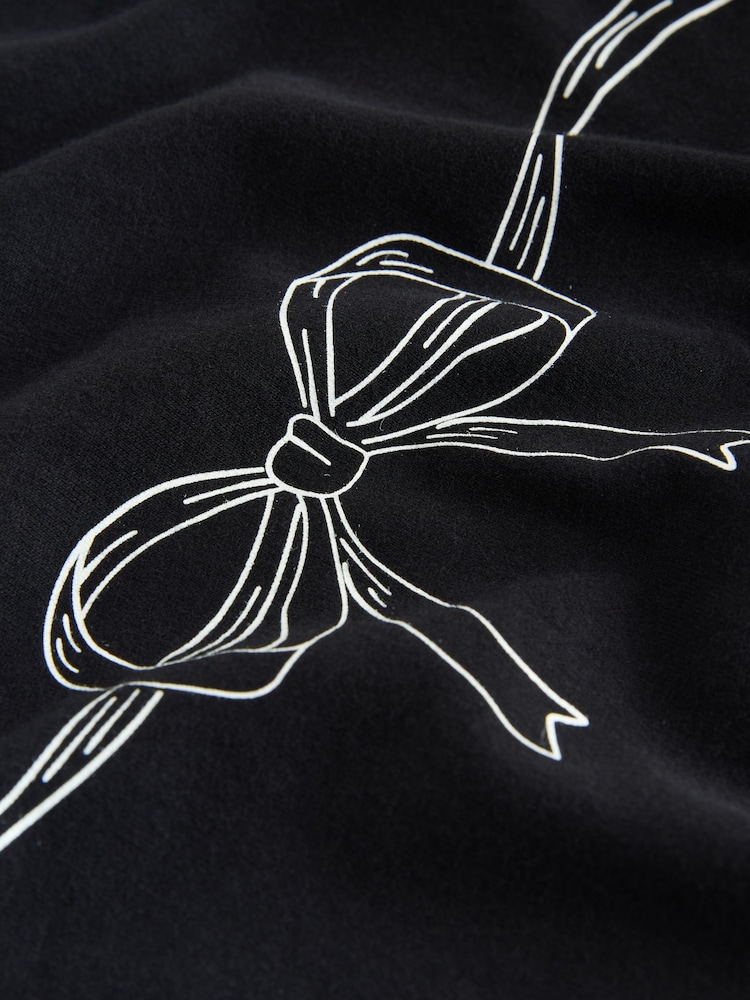 Black/White Graphic Long Sleeve Nightie - Image 9 of 9