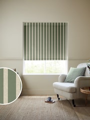 Emily Bond Fern Green Parasol Stripe Made to Measure Roller Blind - Image 1 of 5