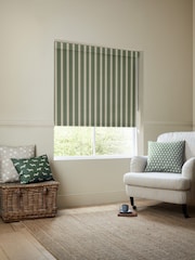 Emily Bond Fern Green Parasol Stripe Made to Measure Roller Blind - Image 2 of 5