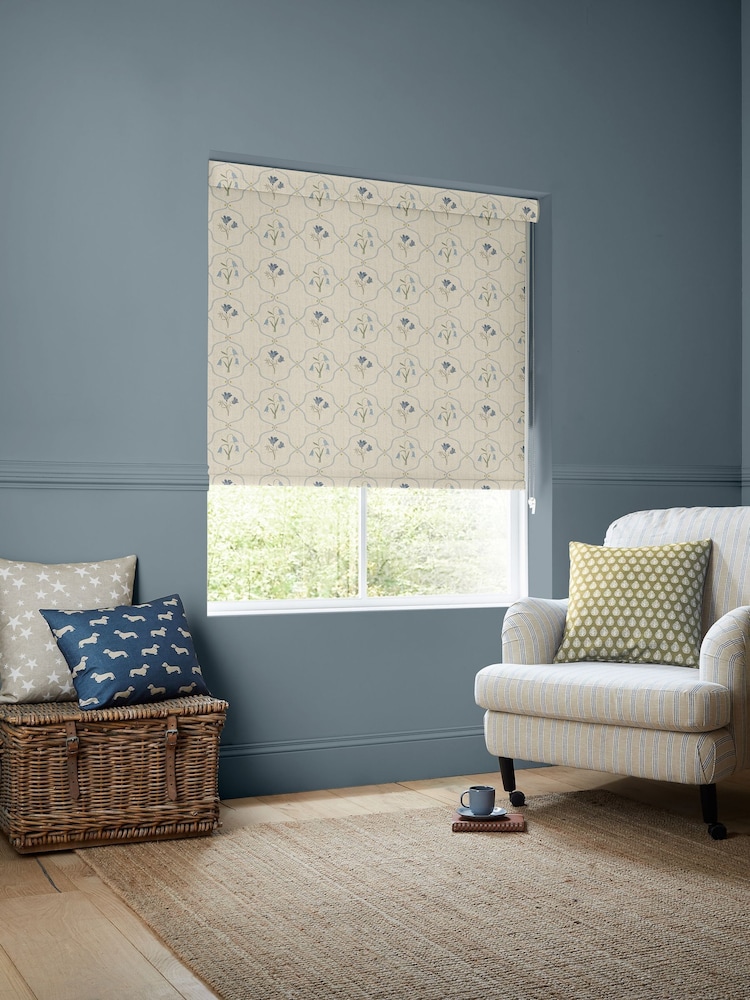 Emily Bond Steel Blue Margot Made to Measure Roller Blind - Image 2 of 5
