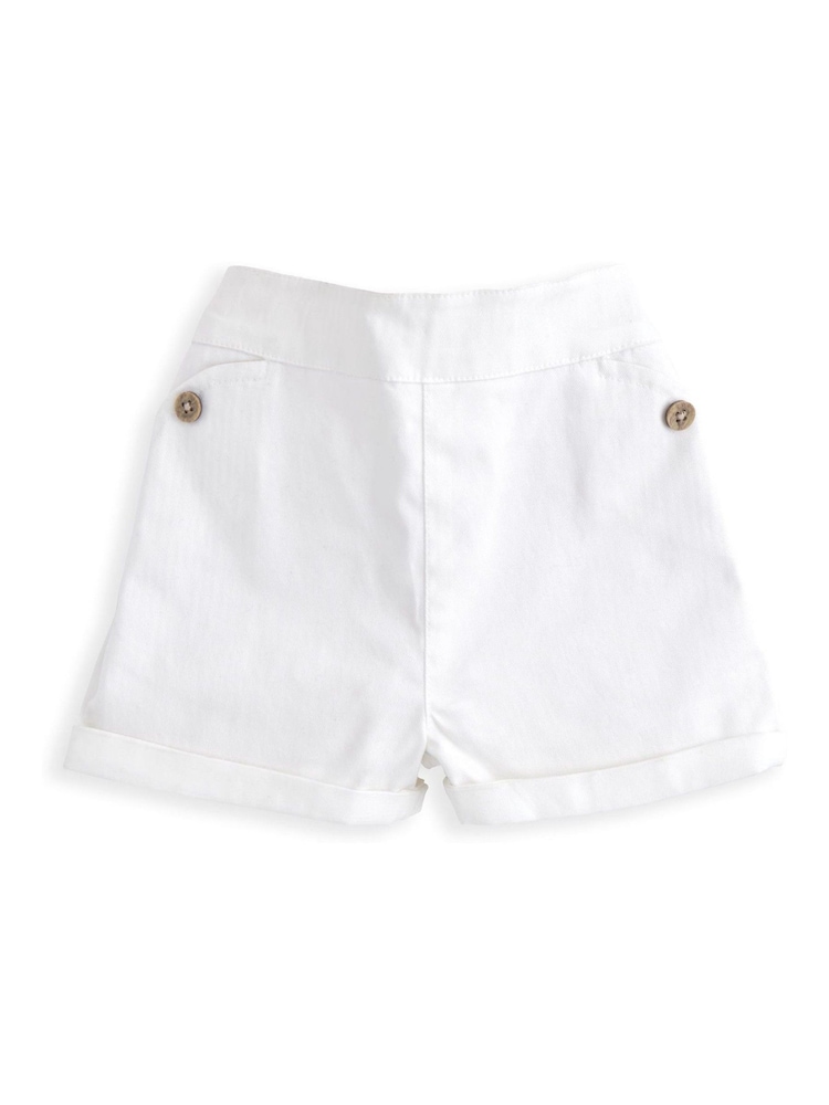 Mamas & Papas Grandad Collar 100% Cotton Brown Shirt & Shorts Set - Image 4 of 4 Mamas & Papas Grandad Collar 100% Cotton Brown Shirt & Shorts Set - Image 4 of 4