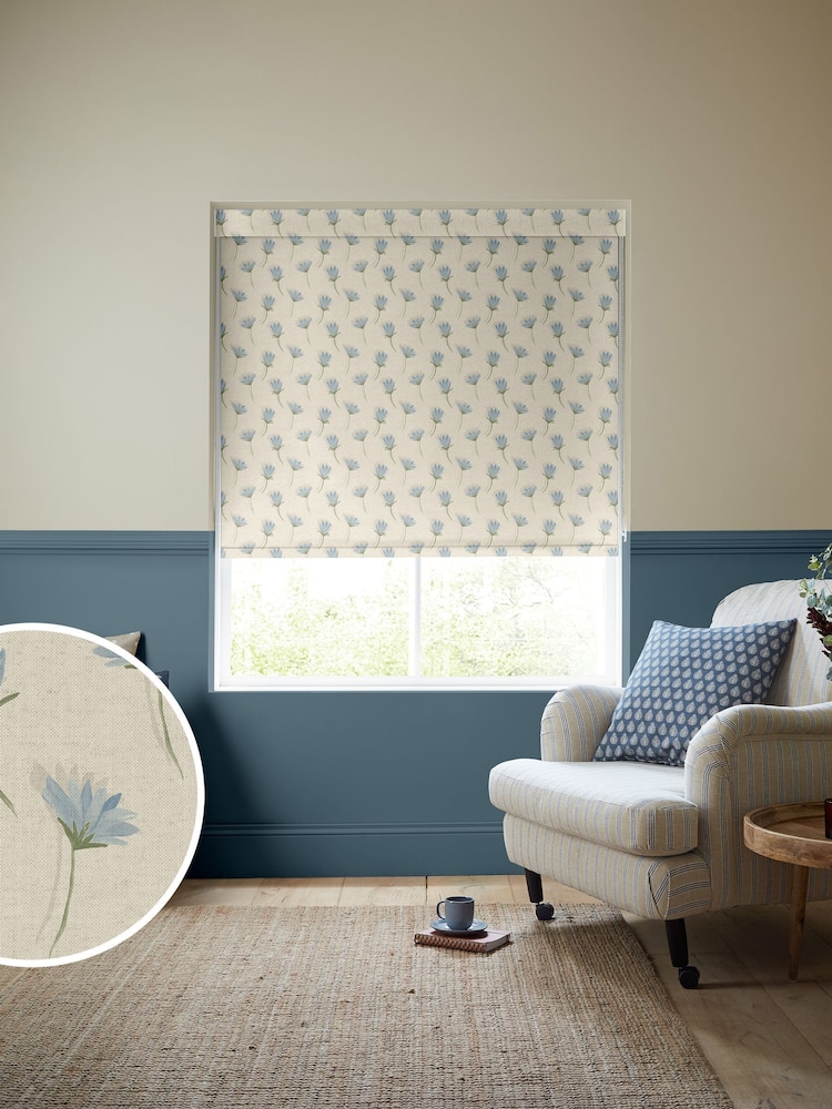 Emily Bond Blue Cornflower Made to Measure Roller Blind - Image 1 of 6