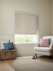 Emily Bond Pink/Blue Block Printed Stripe Made to Measure Roller Blind - Image 2 of 6