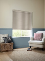 Emily Bond Blue Block Printed Stripe Made to Measure Roller Blind - Image 2 of 6