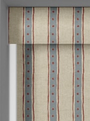 Emily Bond Blue Block Printed Stripe Made to Measure Roller Blind - Image 4 of 6