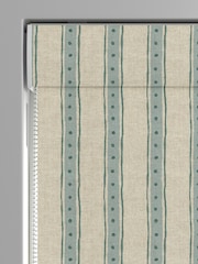 Emily Bond Blue/Green Block Printed Stripe Made to Measure Roman Blind - Image 5 of 5