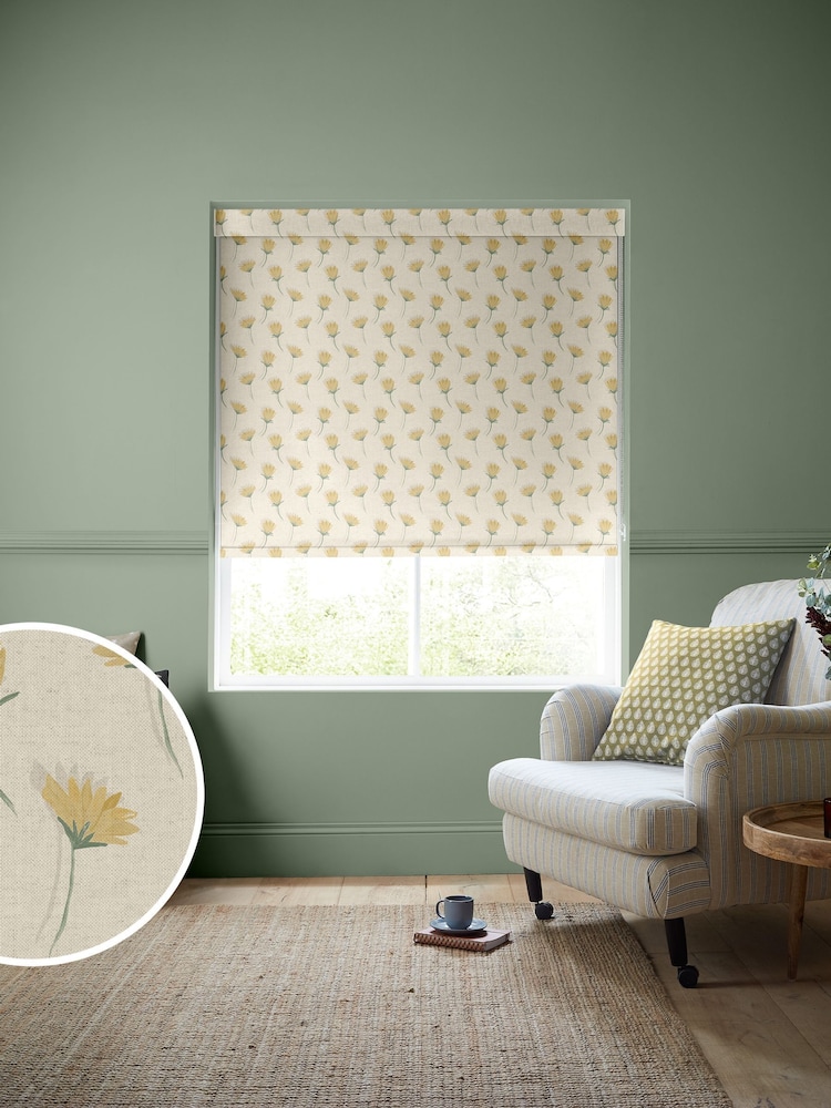 Emily Bond Yellow Cornflower Made to Measure Roller Blind - Image 1 of 6