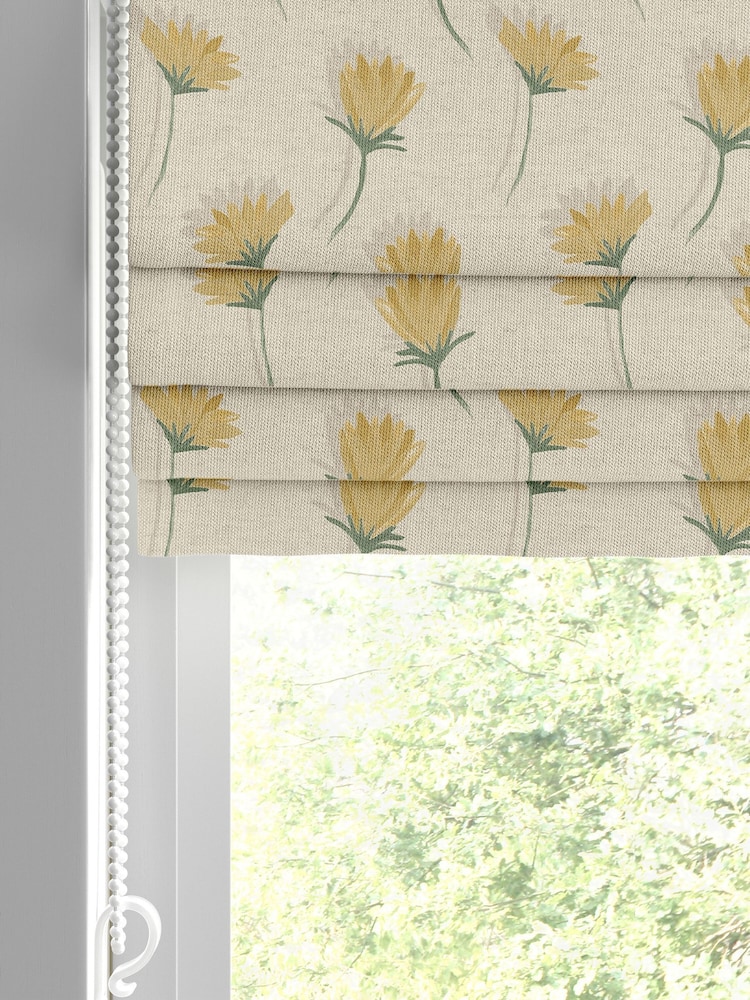 Emily Bond Yellow Cornflower Made to Measure Roman Blind - Image 3 of 6