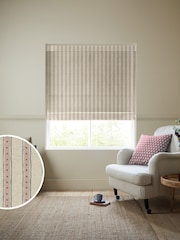 Emily Bond Pink/Blue Block Printed Stripe Made to Measure Roman Blind - Image 1 of 6