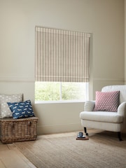 Emily Bond Pink/Blue Block Printed Stripe Made to Measure Roman Blind - Image 2 of 6