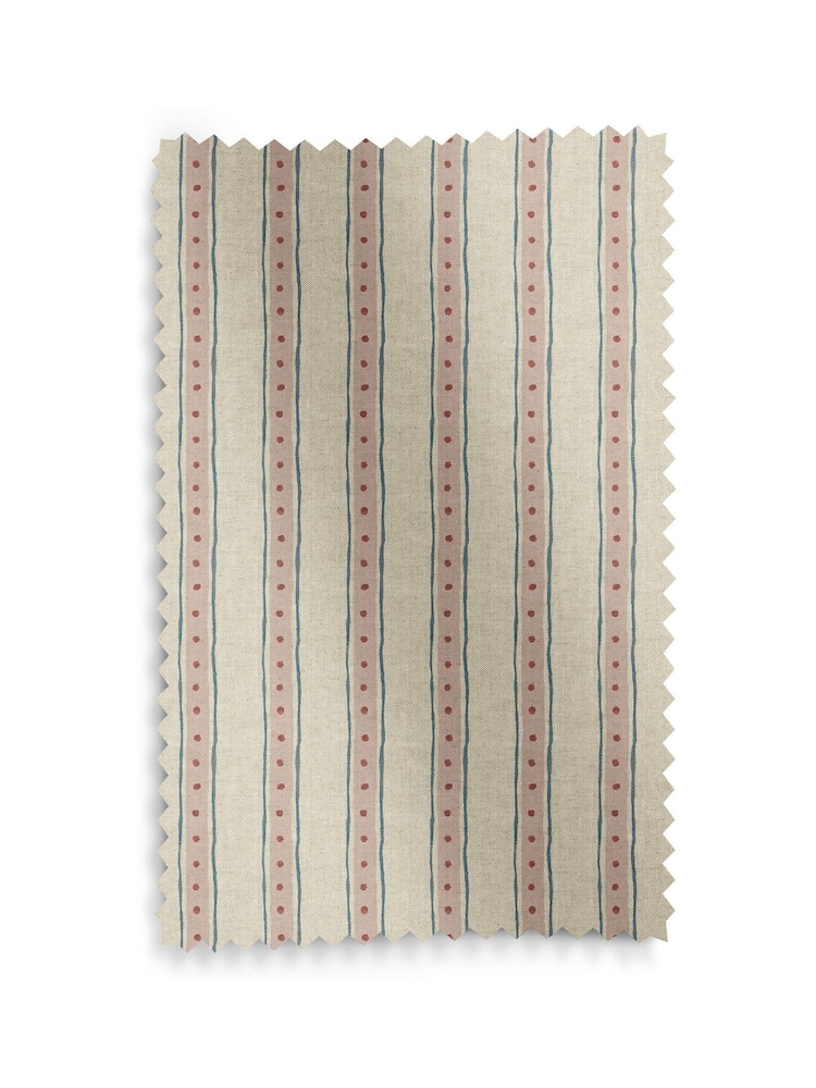 Emily Bond Pink/Blue Block Printed Stripe Made to Measure Roman Blind - Image 6 of 6