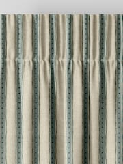 Emily Bond Blue/Green Block Printed Stripe Made to Measure Curtains - Image 4 of 8