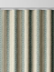 Emily Bond Blue/Green Block Printed Stripe Made to Measure Curtains - Image 6 of 8