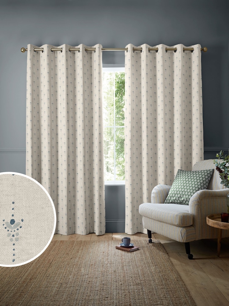 Emily Bond Fowey Blue Honor Made to Measure Curtains - Image 1 of 8
