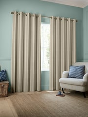 Emily Bond Natural Taupe Parasol Stripe Made to Measure Curtains - Image 2 of 9