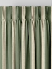 Emily Bond Fern Green Parasol Stripe Made to Measure Curtains - Image 5 of 8