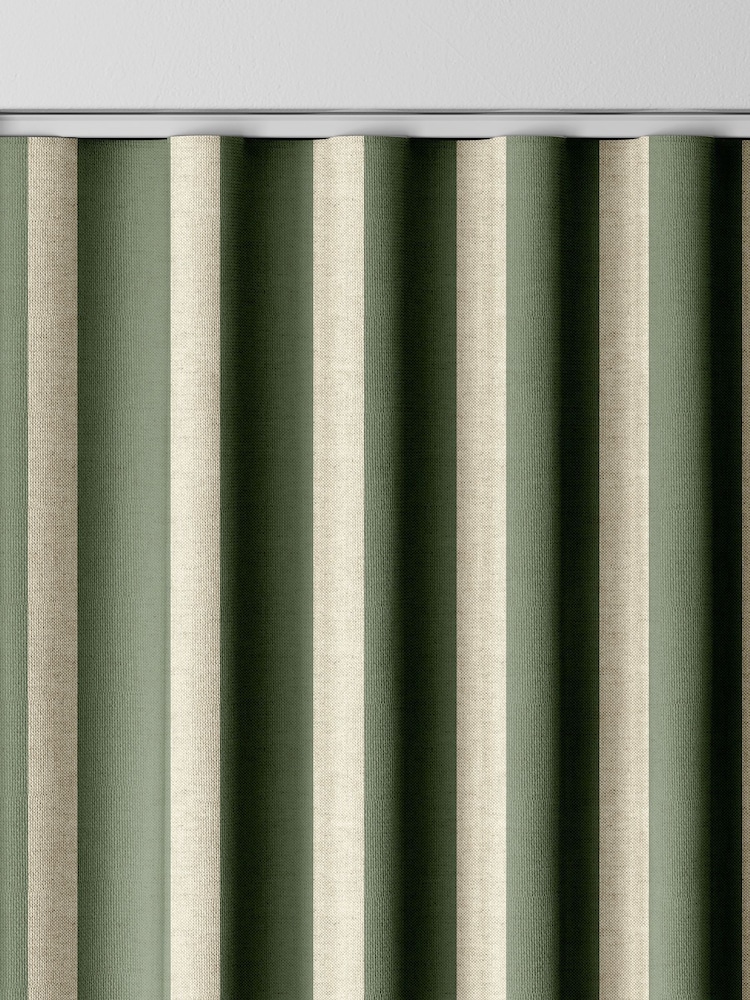 Emily Bond Fern Green Parasol Stripe Made to Measure Curtains - Image 8 of 8