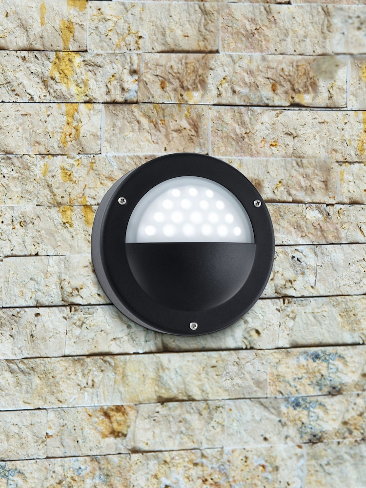 Searchlight Black Nova LED Outdoor Flush Wall Light - Image 1 of 4