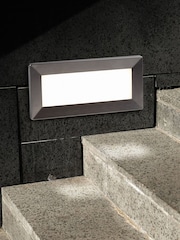 Searchlight Silver Horizon Outdoor Rectangle Wall Light - Image 1 of 4