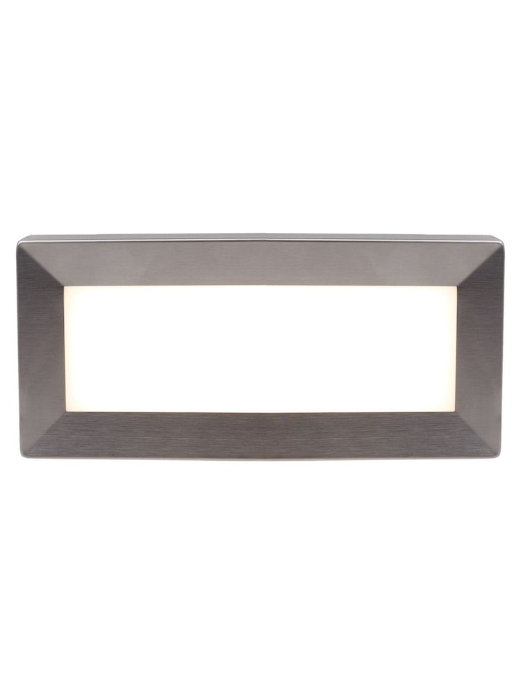 Searchlight Silver Horizon Outdoor Rectangle Wall Light - Image 2 of 4 Searchlight Silver Horizon Outdoor Rectangle Wall Light - Image 2 of 4