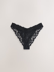 Black/White Tanga Ultimate Comfort Lace Knickers 7 Pack - Image 2 of 10