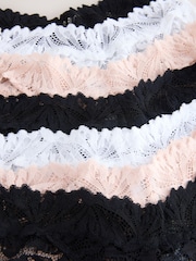 Black/White Tanga Ultimate Comfort Lace Knickers 7 Pack - Image 9 of 10