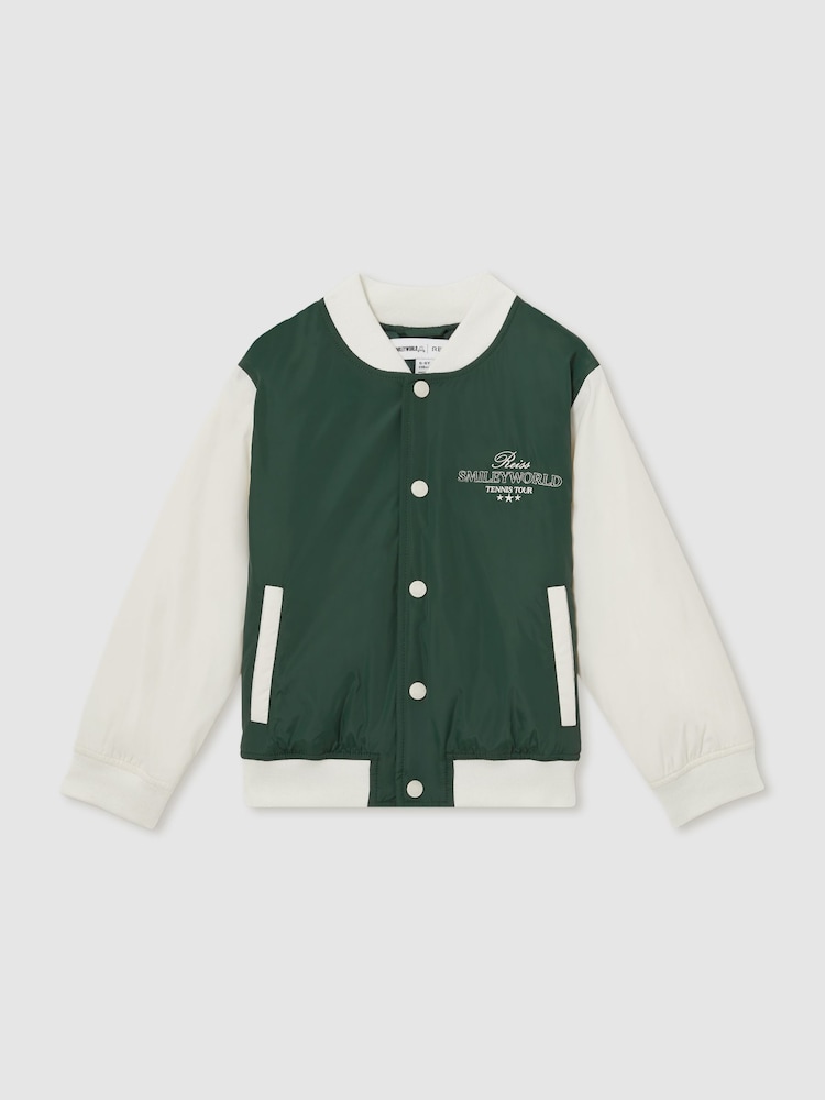 Reiss Dark Green 3-9 yrs SmileyWorld | Reiss Bomber Jacket - Image 2 of 5
