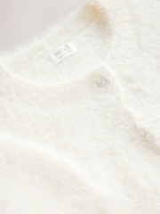 Ecru Short Sleeve Fluffy Shrug (12mths-16yrs) - Image 3 of 4