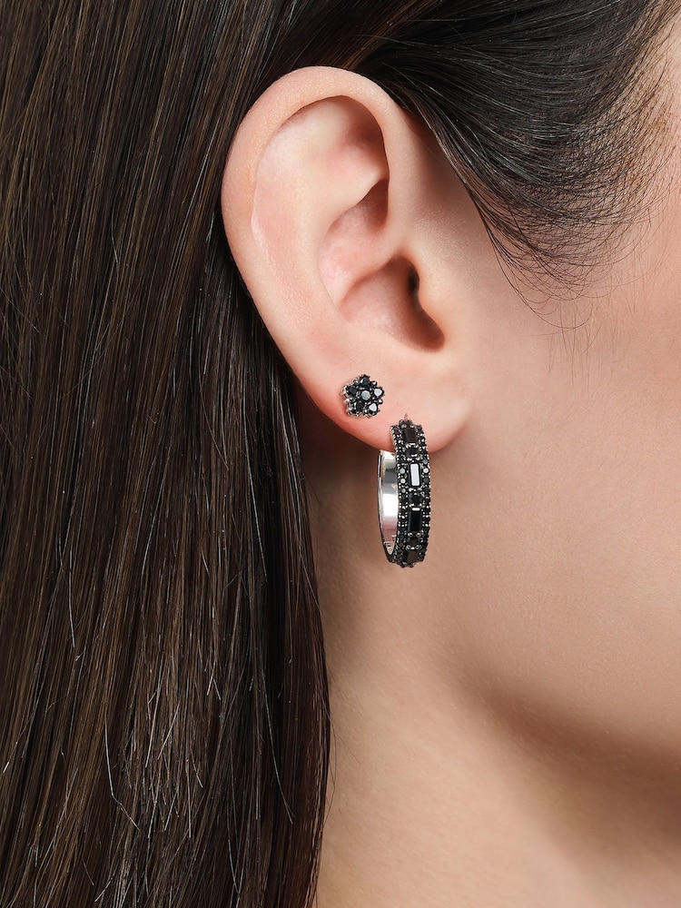 Thomas Sabo Black Floral Stud Earrings - Image 3 of 3